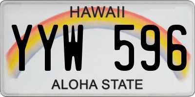 HI license plate YYW596
