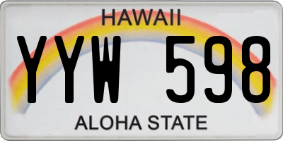 HI license plate YYW598