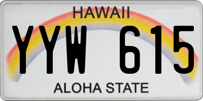 HI license plate YYW615