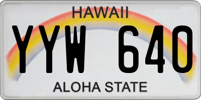 HI license plate YYW640