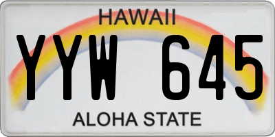 HI license plate YYW645