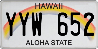HI license plate YYW652
