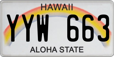 HI license plate YYW663