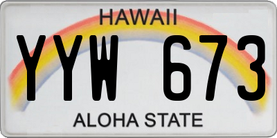 HI license plate YYW673