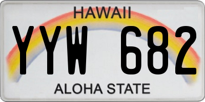 HI license plate YYW682