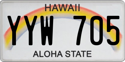 HI license plate YYW705