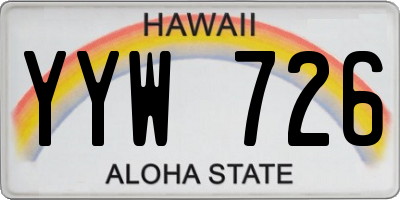 HI license plate YYW726