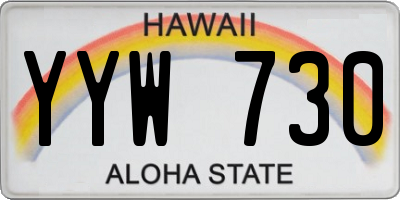HI license plate YYW730