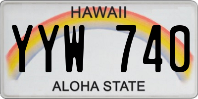 HI license plate YYW740