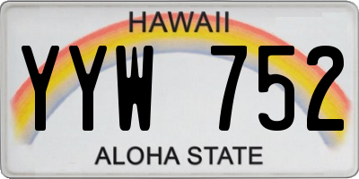 HI license plate YYW752