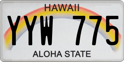 HI license plate YYW775