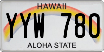 HI license plate YYW780