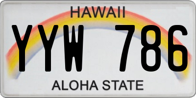 HI license plate YYW786