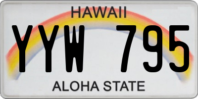 HI license plate YYW795