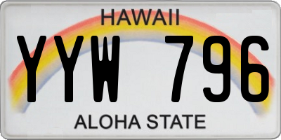 HI license plate YYW796