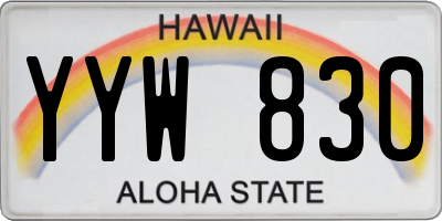 HI license plate YYW830