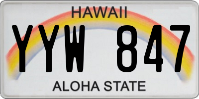 HI license plate YYW847
