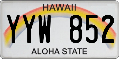 HI license plate YYW852