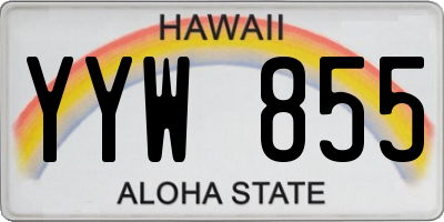 HI license plate YYW855