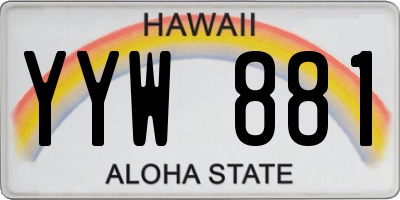 HI license plate YYW881