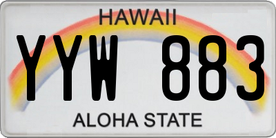 HI license plate YYW883
