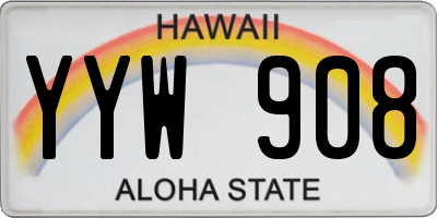 HI license plate YYW908