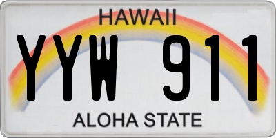 HI license plate YYW911