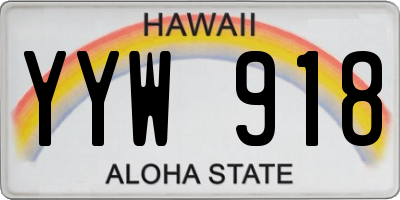 HI license plate YYW918