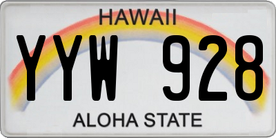 HI license plate YYW928