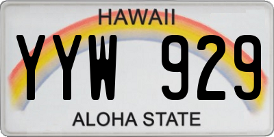 HI license plate YYW929