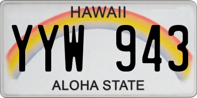 HI license plate YYW943