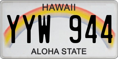 HI license plate YYW944
