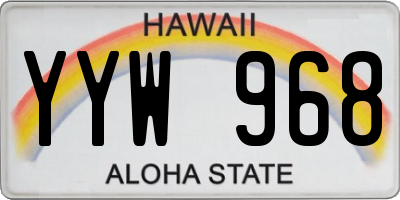 HI license plate YYW968