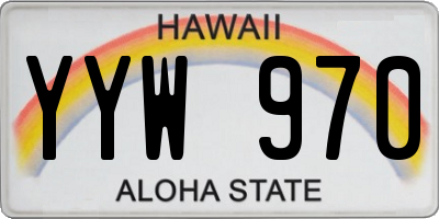 HI license plate YYW970
