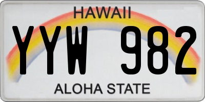 HI license plate YYW982