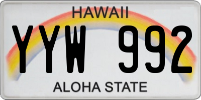 HI license plate YYW992