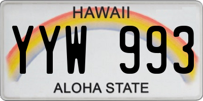 HI license plate YYW993