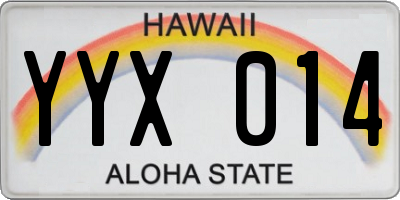 HI license plate YYX014