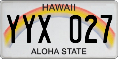 HI license plate YYX027