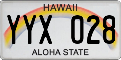 HI license plate YYX028