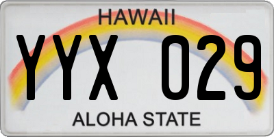 HI license plate YYX029