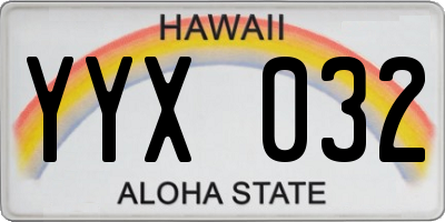 HI license plate YYX032