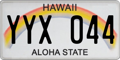 HI license plate YYX044