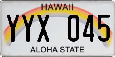 HI license plate YYX045