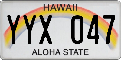 HI license plate YYX047