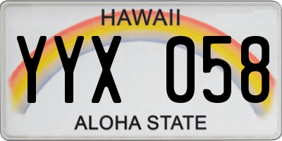 HI license plate YYX058
