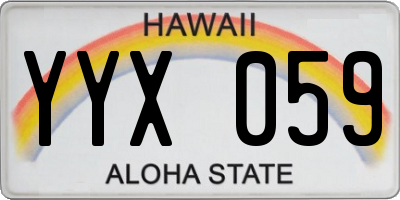 HI license plate YYX059