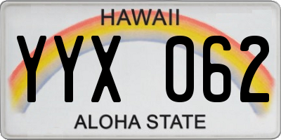 HI license plate YYX062