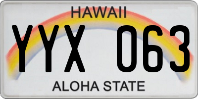 HI license plate YYX063