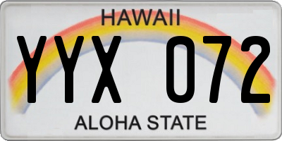 HI license plate YYX072